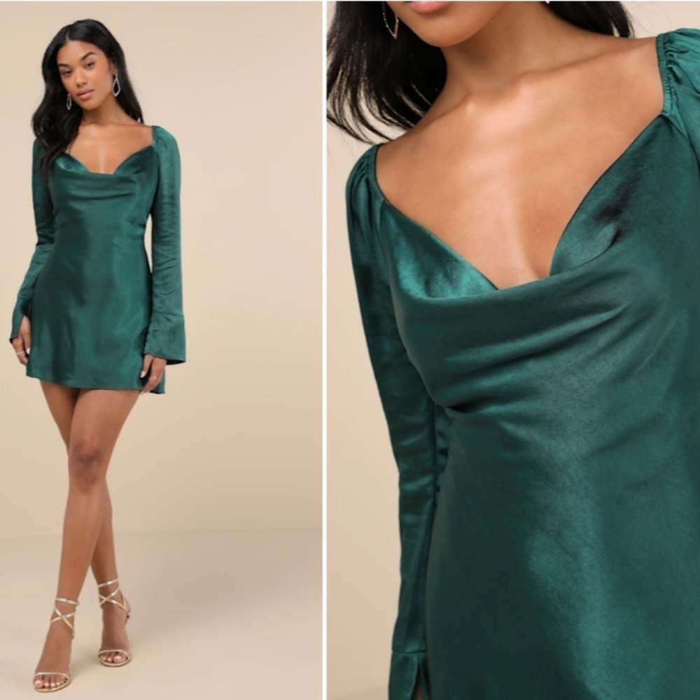 LULUS Sexy Wedding Prom Formal Event Classy Holidays Chic Satin Mini Dress